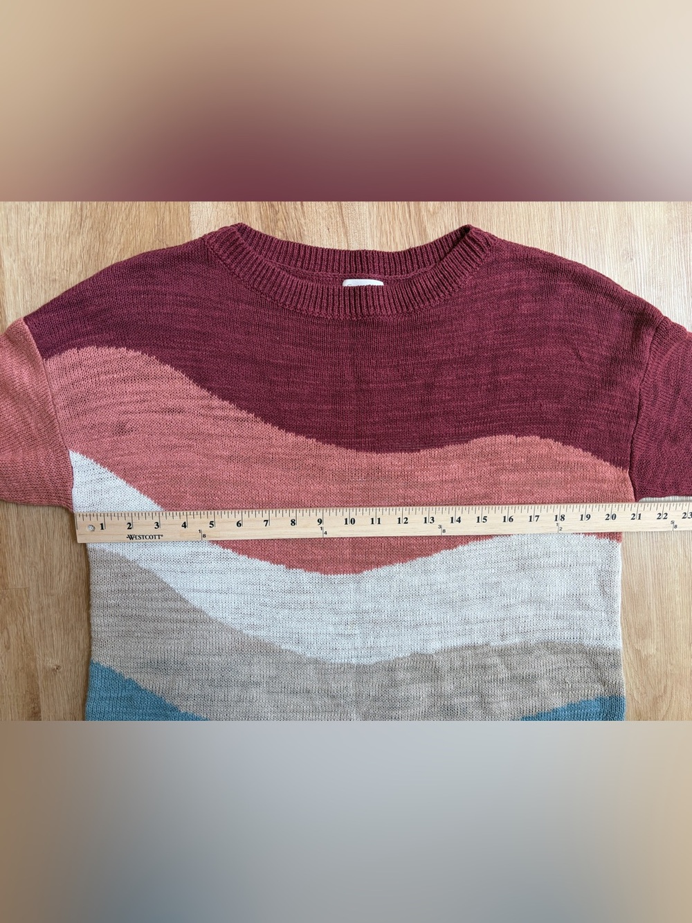 Garnet Hill Sweater Skyline Linen Organic Cotton wave stripes medium $128 - Picture 6 of 9